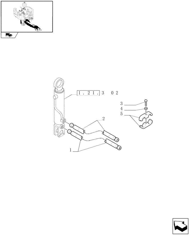 Схема запчастей Case IH MAXXUM 115 - (1.21.2[02]) - (CL.3) SUSPENDED FRONT AXLE - PIPES (VAR.330414-330427) (03) - TRANSMISSION