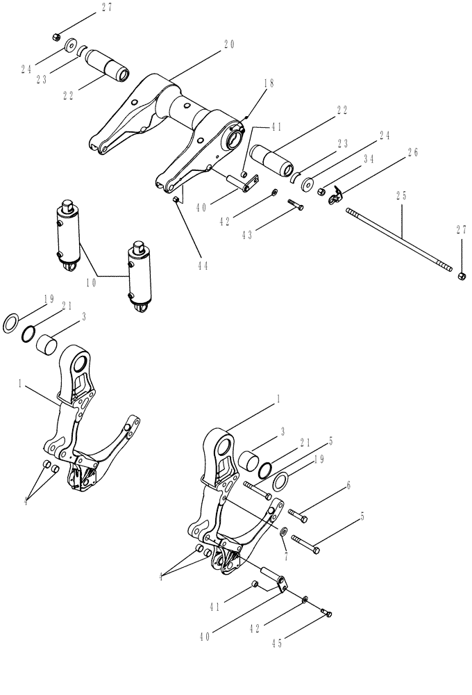 Схема запчастей Case IH MAGNUM 255 - (09-42) - HITCH - SUPPORTS AND ROCKSHAFT (09) - CHASSIS/ATTACHMENTS