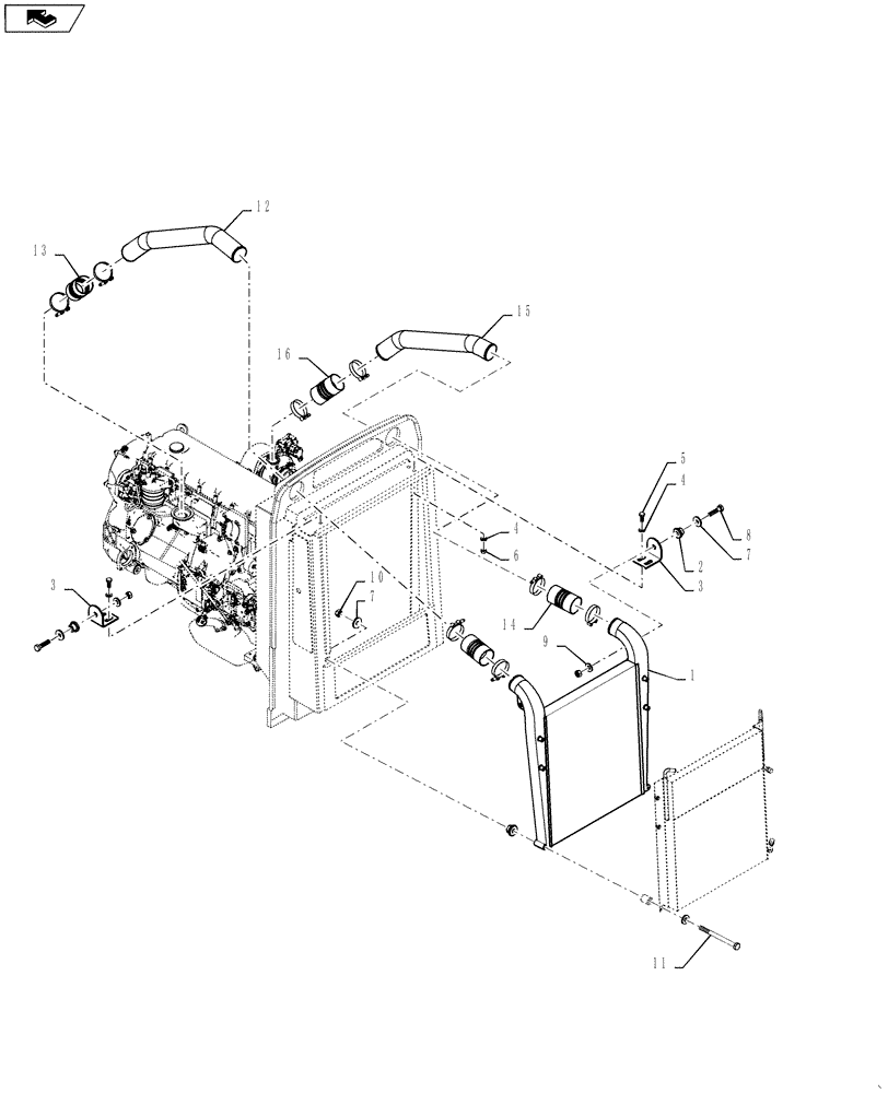 Схема запчастей Case IH TITAN 4530 - (10.310.01) - CHARGE AIR COOLER (10) - ENGINE