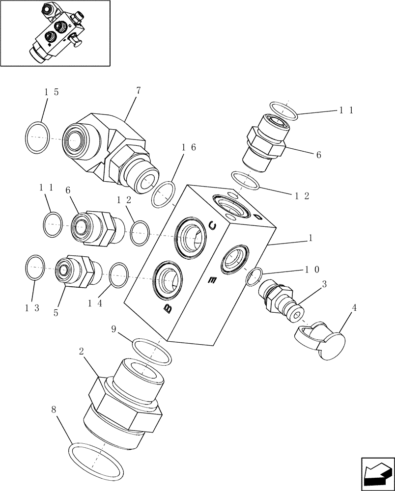 Схема запчастей Case IH 7010 - (35.310.41) - MANIFOLD, CHARGE PRESSURE - 9010 (35) - HYDRAULIC SYSTEMS