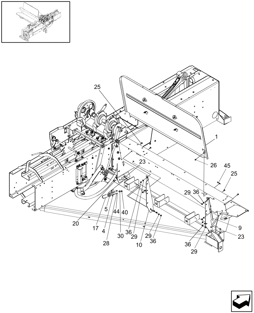 Схема запчастей Case IH SB551 - (68.180.05) - TWINE BOX MOUNTING (68) - TYING/WRAPPING