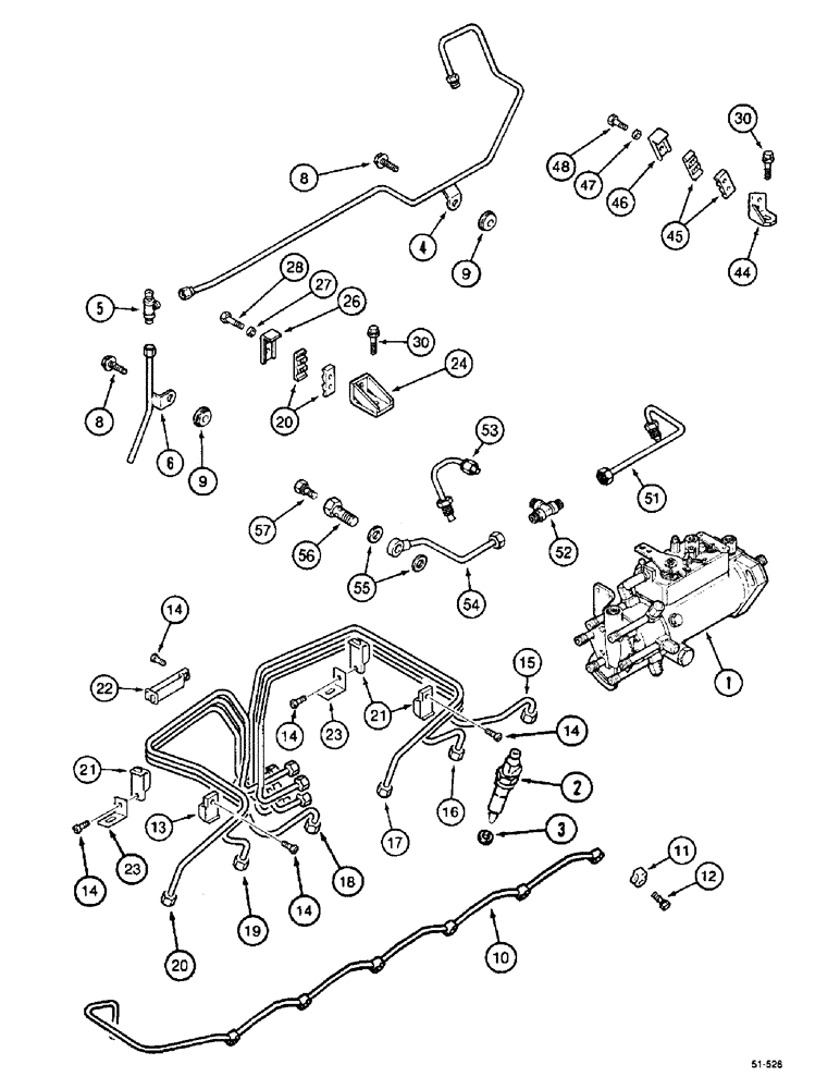 Схема запчастей Case IH 5150 - (3-16) - FUEL LINES, (5130) (03) - FUEL SYSTEM