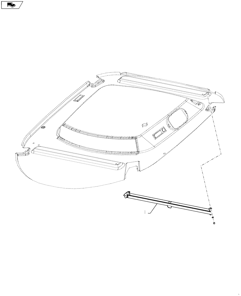 Схема запчастей Case IH 4420 - (01-006) - BLIND ASSEMBLY, REAR SCISSOR Cab Interior