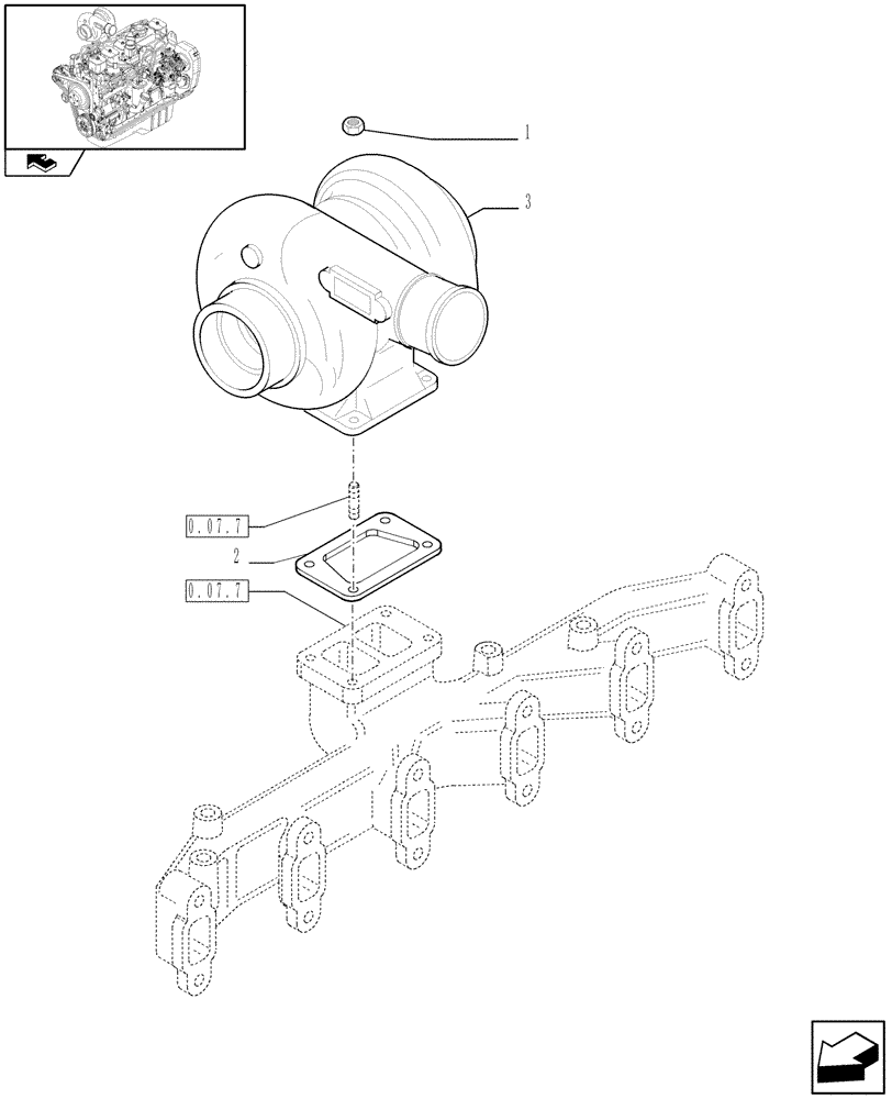 Схема запчастей Case IH F4GE9684C J601 - (0.24.0) - TURBOCHARGING (2855733) 