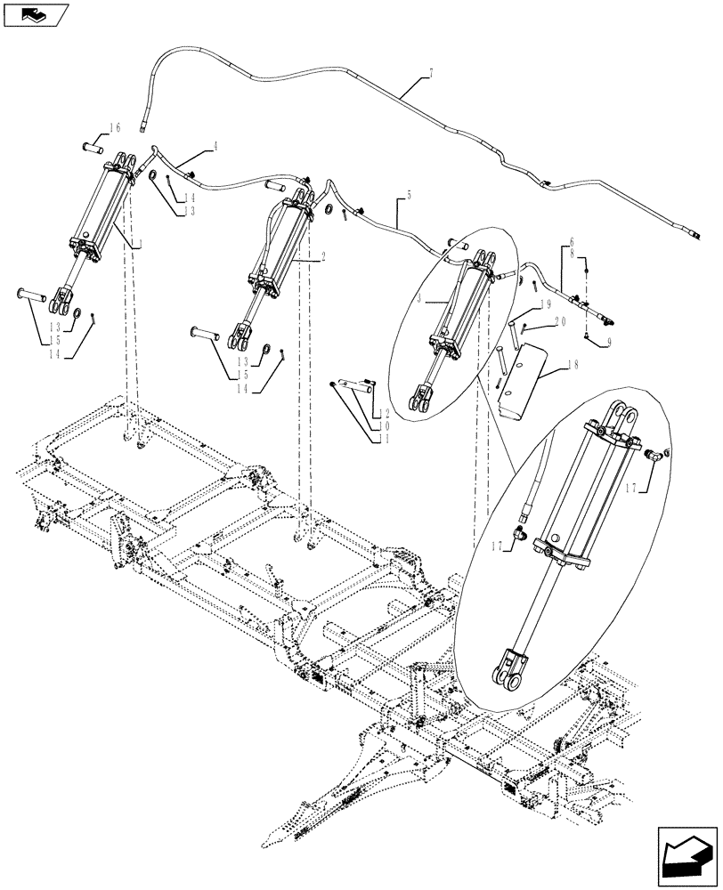 Схема запчастей Case IH 940 - (35.100.01) - WING LIFT HYDRAULIC (35) - HYDRAULIC SYSTEMS