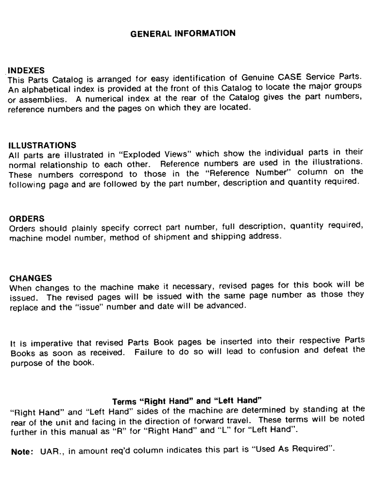 Схема запчастей Case IH 1200T-SERIES - (002) - GENERAL INFORMATION 