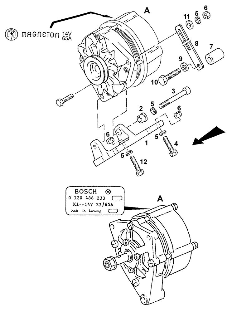 Схема запчастей Case IH C55 - (04-18[01]) - ALTERNATOR INSTALLATION (04) - ELECTRICAL SYSTEMS