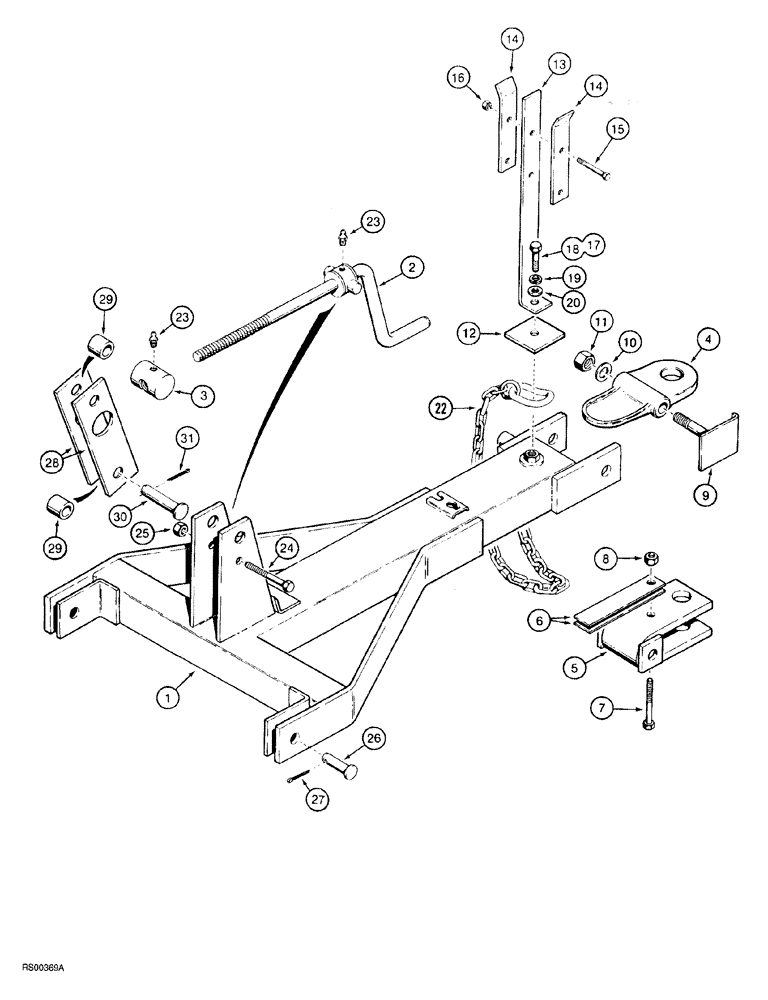 Схема запчастей Case IH 5700 - (9-166) - LEVEL LIFT TRACTOR HITCH, FRONT ADJUSTABLE HITCH, ALL LEVEL LIFT MODELS (18) - MISCELLANEOUS