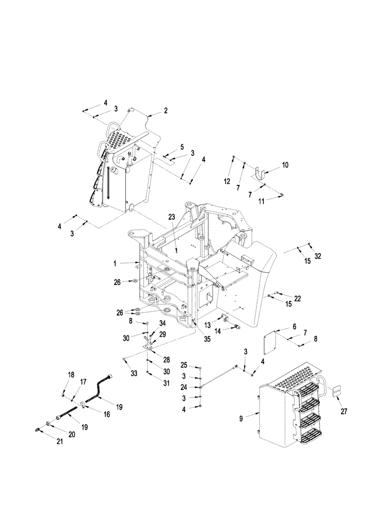 Схема запчастей Case IH STEIGER 335 - (09-29) - MIDDLE FRAME, WITH ACCUSTEER (09) - CHASSIS