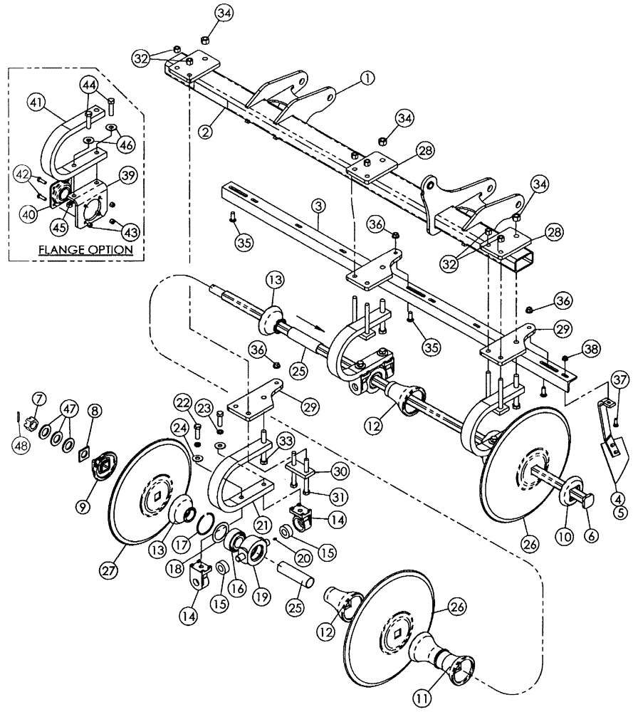 Схема запчастей Case IH 690 - (75.200.03) - FRONT DISK GANG - 5 SHANK ASSEMBLY (QUANTITIES FOR ONE GANG ASSEMBLY) 2006 MODELS & PRIOR 