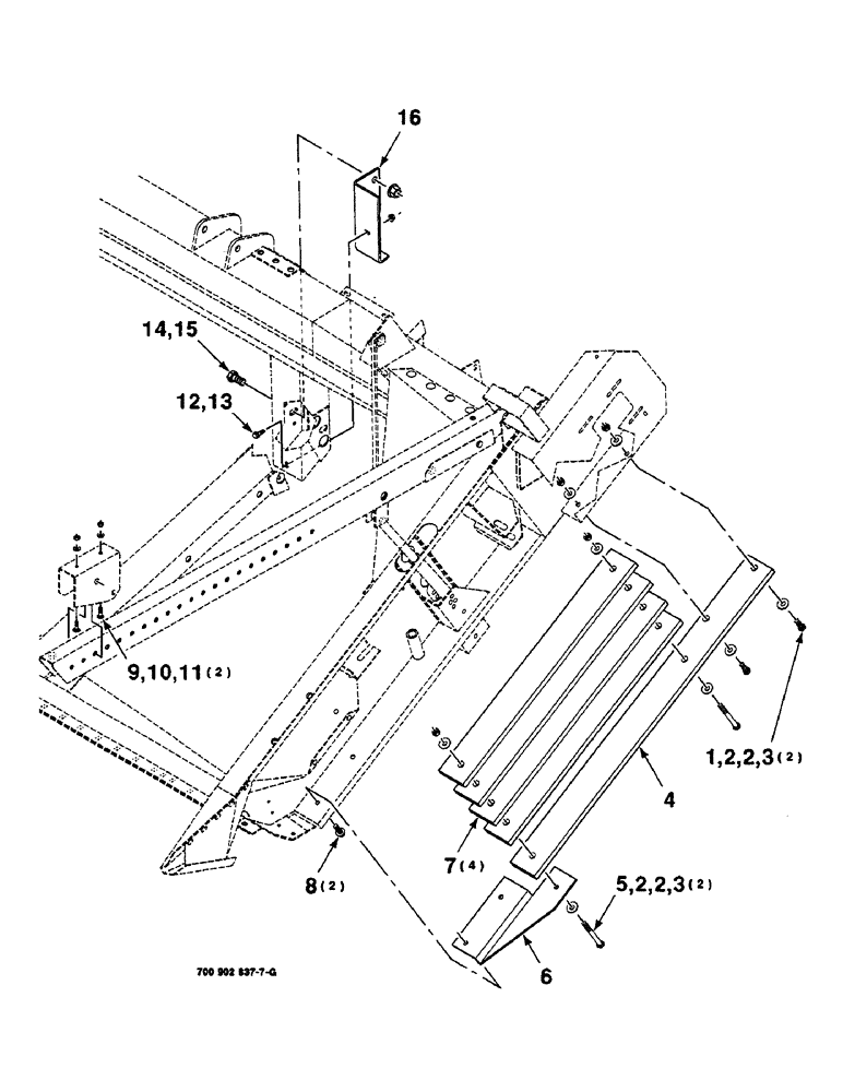 Схема запчастей Case IH 8830 - (9-096) - BALANCE WEIGHTS AND LIFT ARM STOP ASSEMBLY (58) - ATTACHMENTS/HEADERS