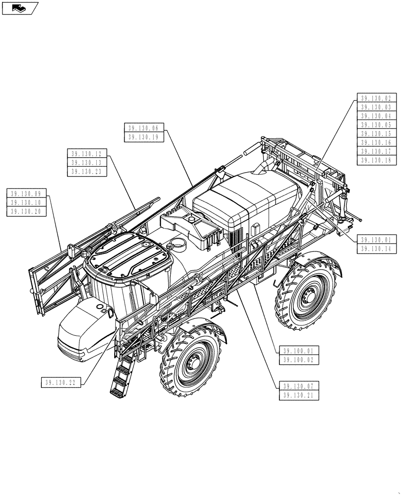 Схема запчастей Case IH 4430 - (39.000.00) - SECTION INDEX - FRAME (39) - FRAMES AND BALLASTING