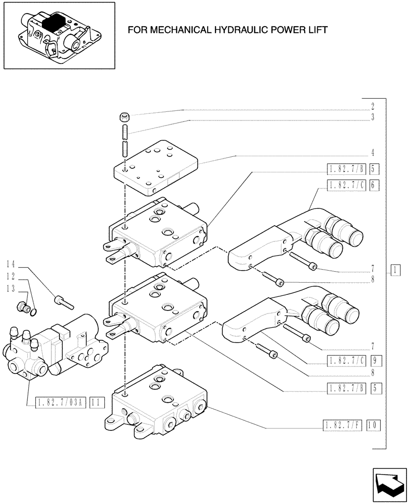 Схема запчастей Case IH MXU115 - (1.82.7/19[02]) - (VAR.353) 2 CCLS CONTROL VALVES WITH TRAILER BRAKE VALVE AND ASSOCIATED PARTS (07) - HYDRAULIC SYSTEM