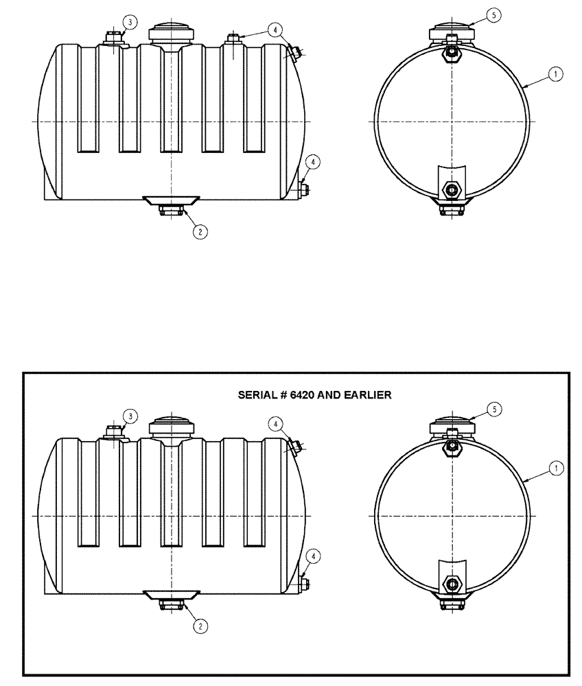 Схема запчастей Case IH SPX3200 - (09-039) - TANK, 55 GALLON, W/BULKHEADS Liquid Plumbing