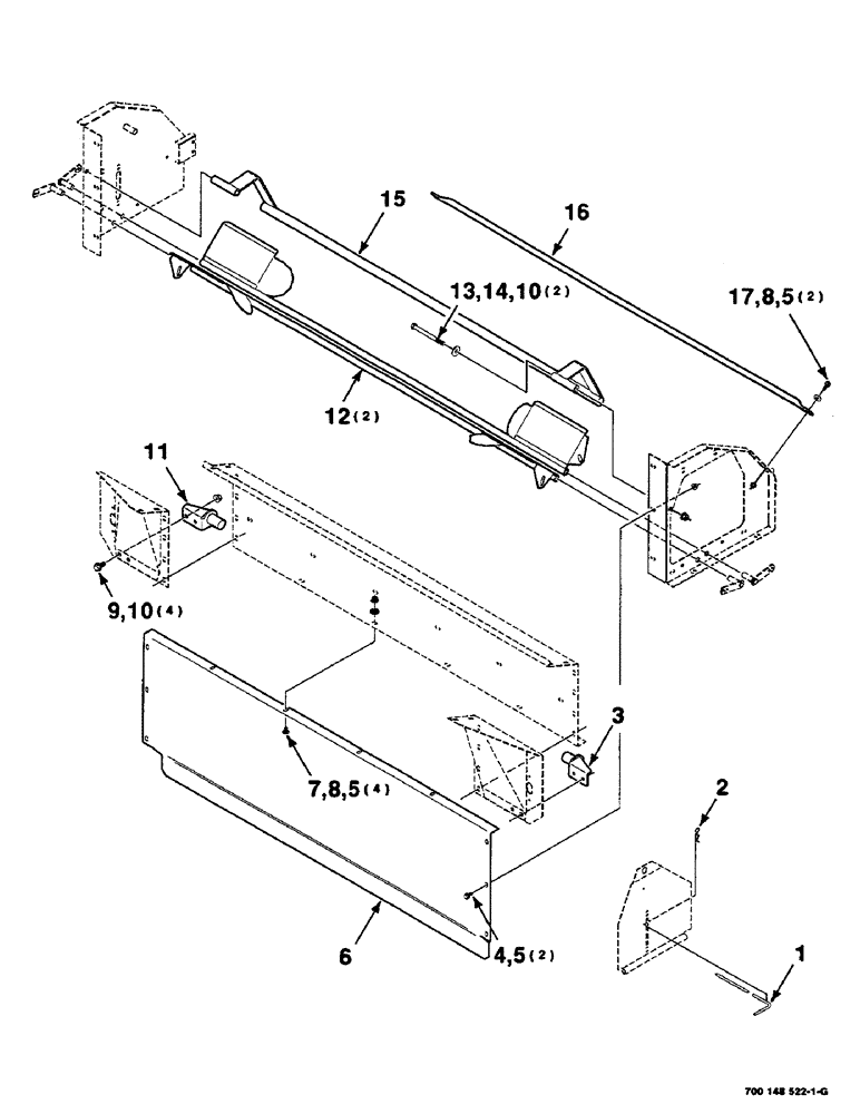 Схема запчастей Case IH RS551 - (7-40) - MESH WRAP ROLLER SUPPORT ASSEMBLY (12) - MAIN FRAME