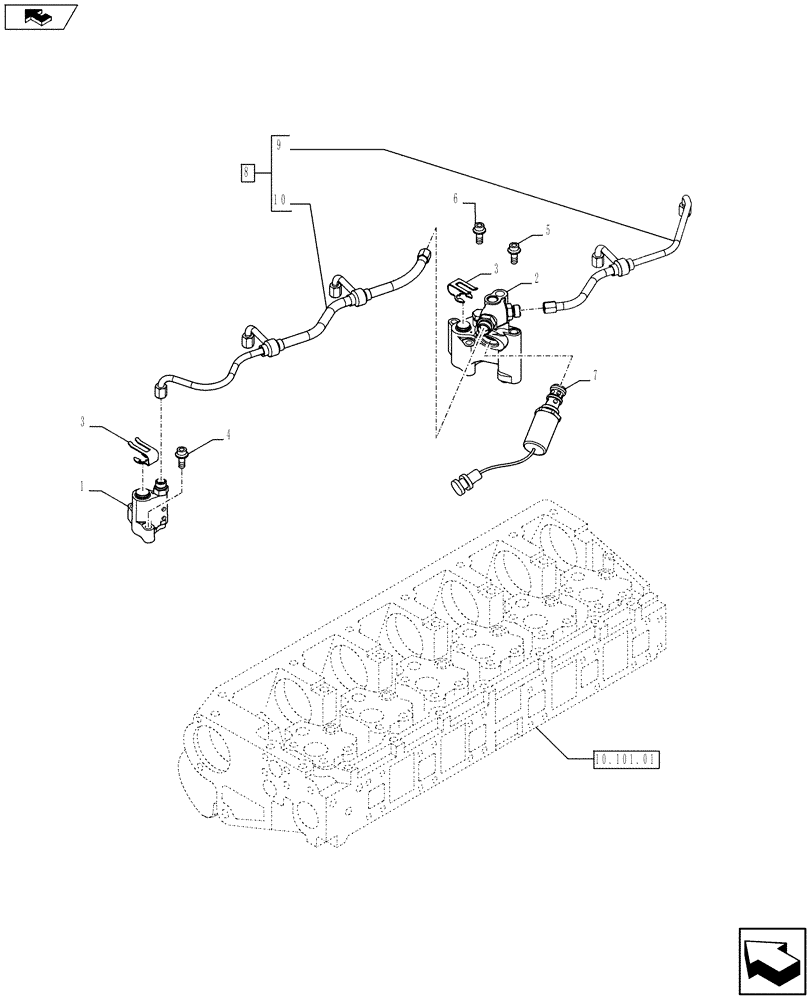 Схема запчастей Case IH F3BFE613B A001 - (10.120.01) - ENGINE EXHAUST BRAKE (504321476) (10) - ENGINE