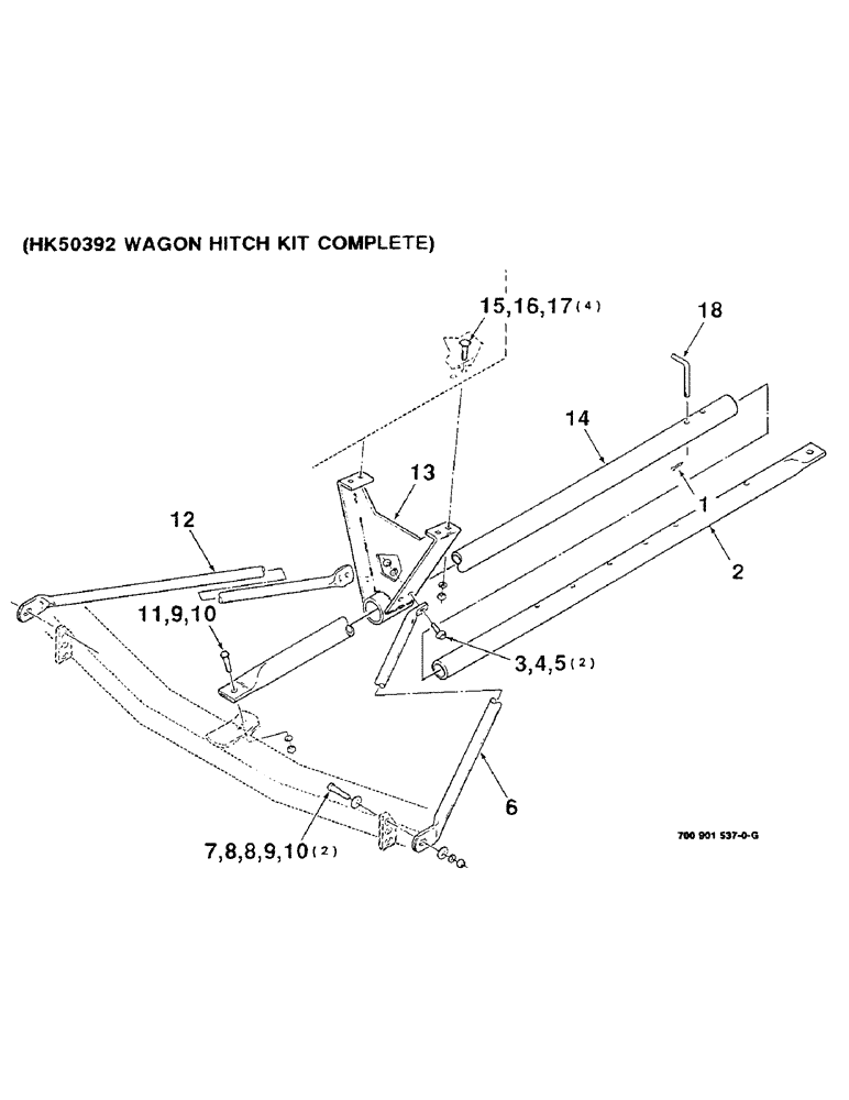 Схема запчастей Case IH 8530 - (9-26) - WAGON HITCH KIT, (HK50392 WAGON HITCH KIT COMPLETE) Decals & Attachments