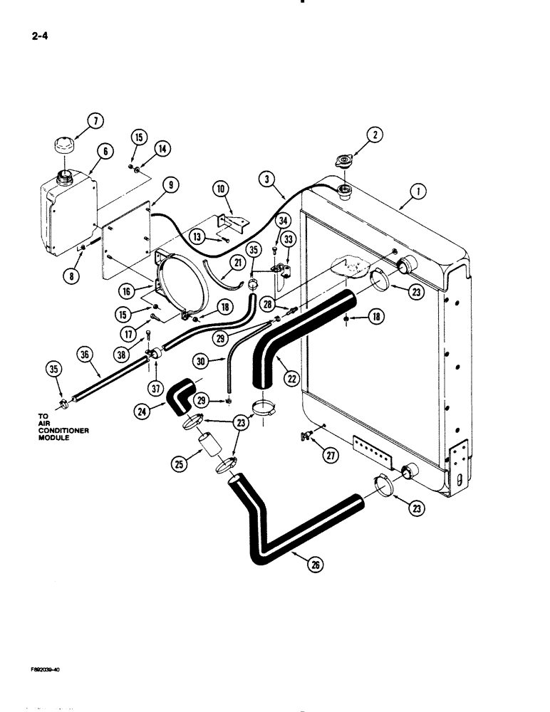 Схема запчастей Case IH 9110 - (2-04) - RADIATOR AND ATTACHING PARTS (02) - ENGINE