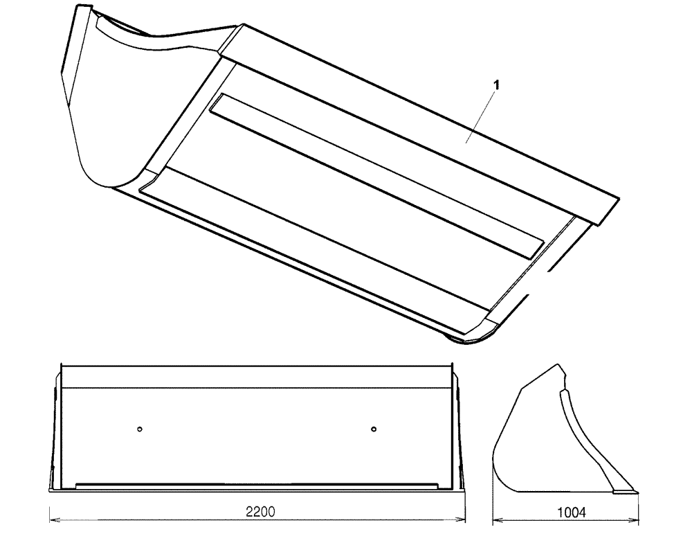 Схема запчастей Case IH LX750 - (82.300.AN[20]) - VAR - 717442006 - BUCKET - 210H (82) - FRONT LOADER & BUCKET