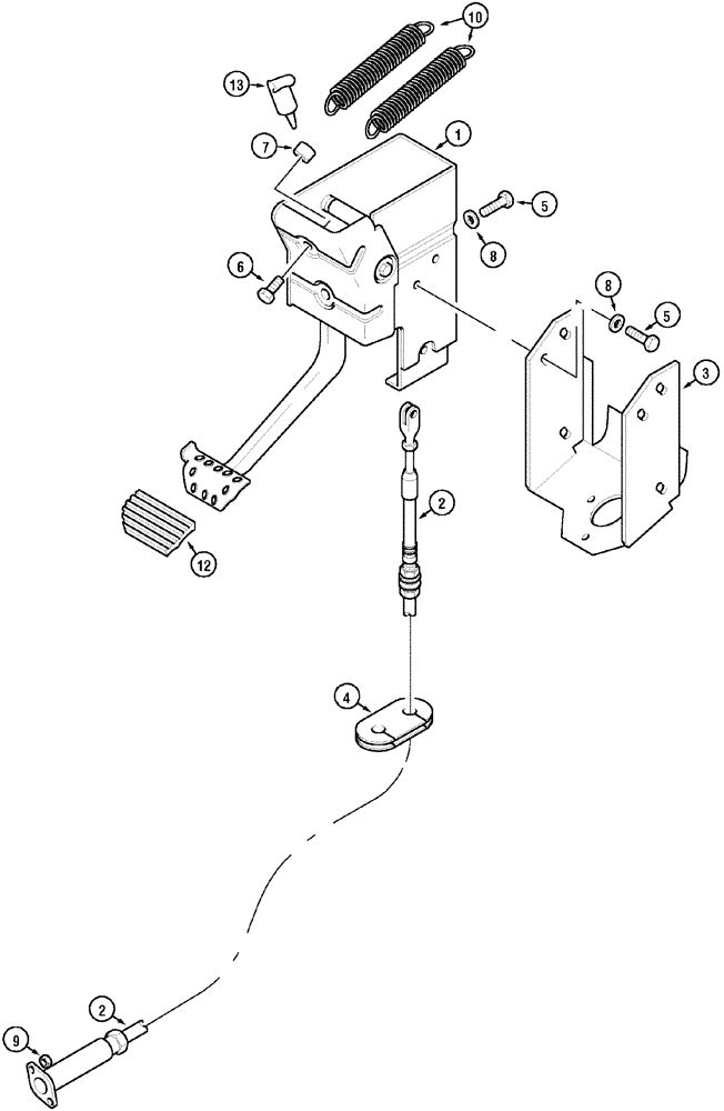 Схема запчастей Case IH MX170 - (06-21) - INCHING PEDAL (21) - TRANSMISSION