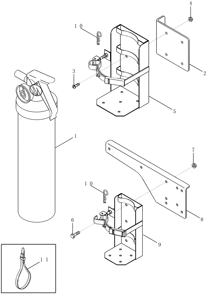 Схема запчастей Case IH CPX610 - (09E-23A) - FIRE EXTINGUISHER - ASN JJC0250200 (10) - CAB & AIR CONDITIONING