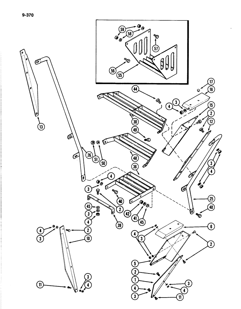 Схема запчастей Case IH 4894 - (9-370) - WHEEL GUARDS, STEPS AND HAND RAILS (09) - CHASSIS/ATTACHMENTS