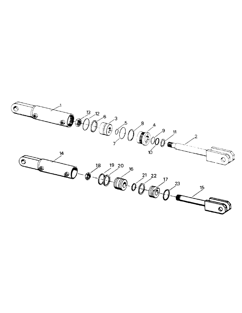 Схема запчастей Case IH STEIGER - (10-07[1]) - CYLINDERS WITH SNAP RING ROD GUIDE, CONSISTS OF REF. NUMBERS 14-23 Options & Miscellaneous