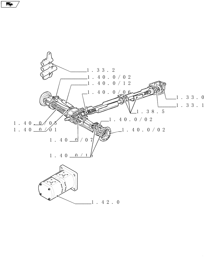 Схема запчастей Case IH FARMALL 85U - (SEC. 04) - FRONT AXLE & STEERING (00) - GENERAL