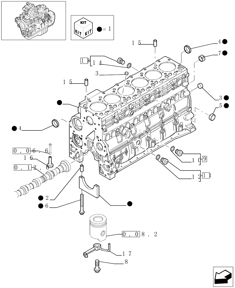 Схема запчастей Case IH F4GE9684B J601 - (0.04.0[01]) - CRANKCASE (504057569) 