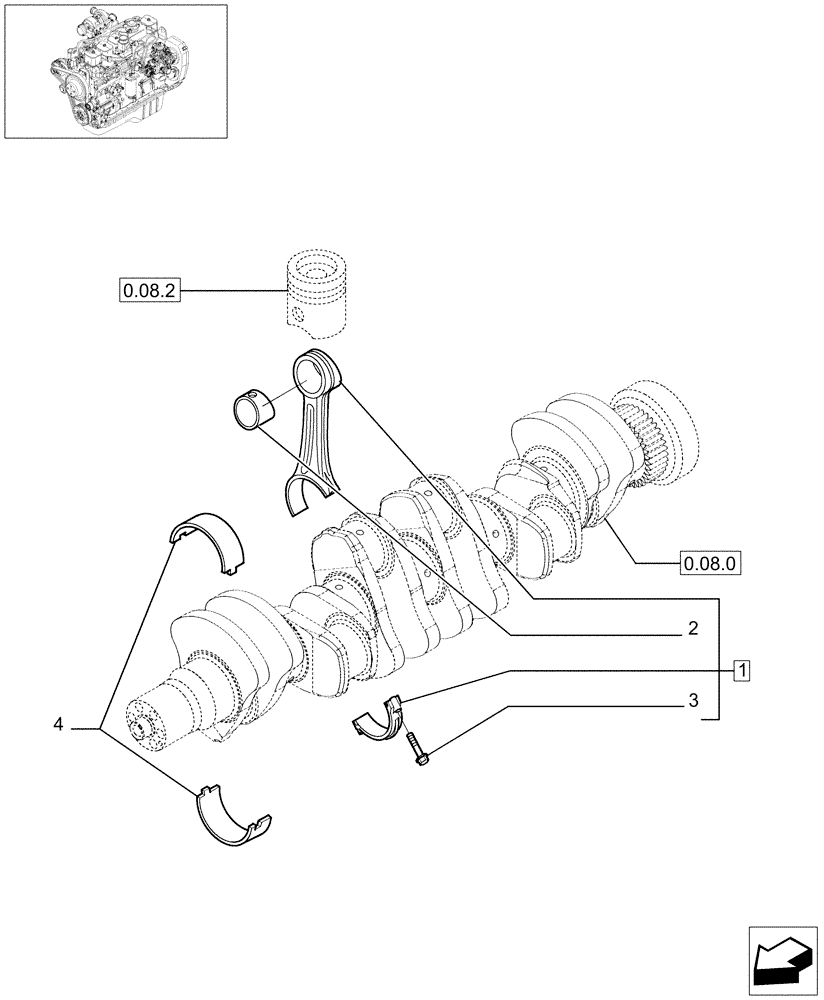 Схема запчастей Case IH F4GE9684B J601 - (0.08.1[01]) - CONNECTING ROD (504062644) 