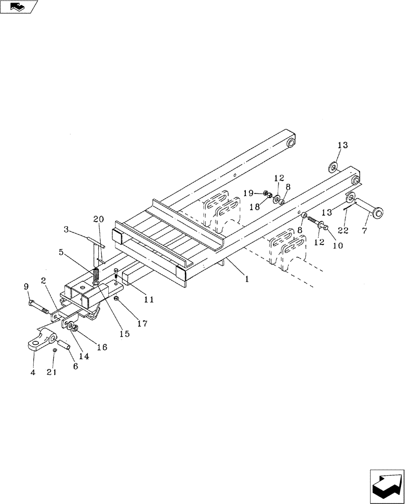 Схема запчастей Case IH 4250 - (39.110.02) - REAR HITCH NARROW (39) - FRAMES AND BALLASTING