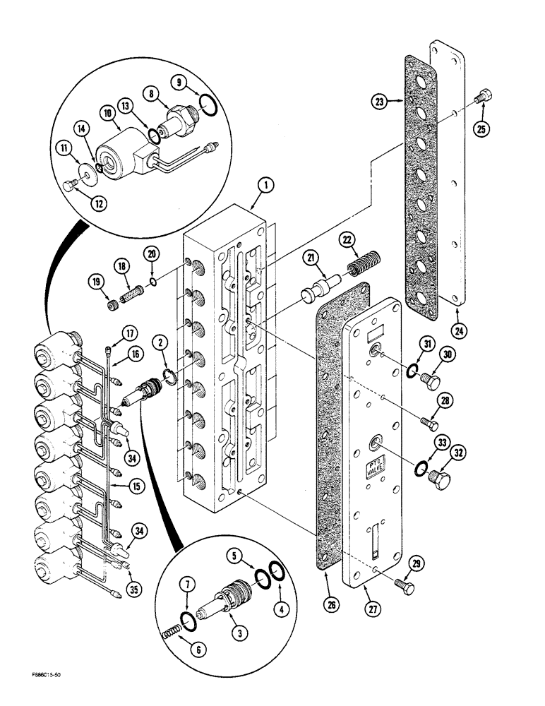 Схема запчастей Case IH STEIGER - (6-30) - TRANSMISSION, RANGE SELECTOR VALVE (06) - POWER TRAIN