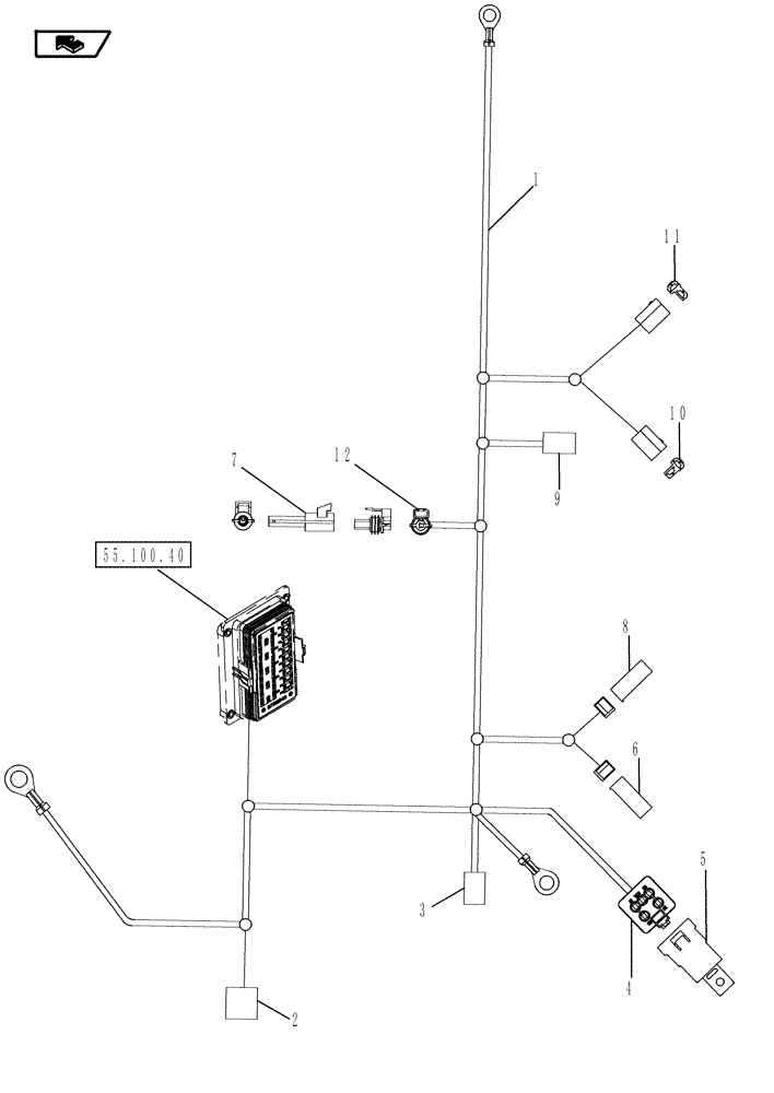 Схема запчастей Case IH MAGNUM 210 - (55.100.06) - HARNESS, FUSE (55) - ELECTRICAL SYSTEMS