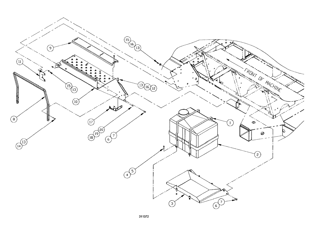 Схема запчастей Case IH SPX3185 - (200) - LIQUID PLUMBING, 750 GALLON ELIPTICAL RINSE TANK AND DECK (78) - SPRAYING