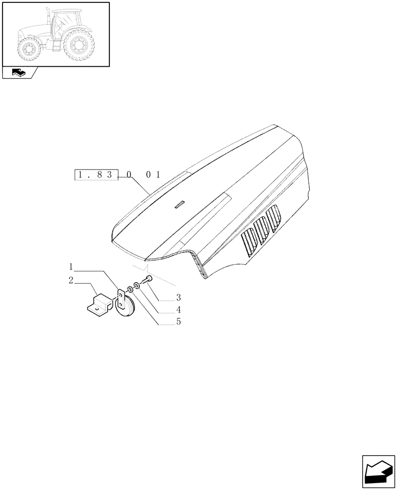 Схема запчастей Case IH PUMA 180 - (1.76.0[01]) - SIGNAL HORN AND RELATED PARTS (06) - ELECTRICAL SYSTEMS