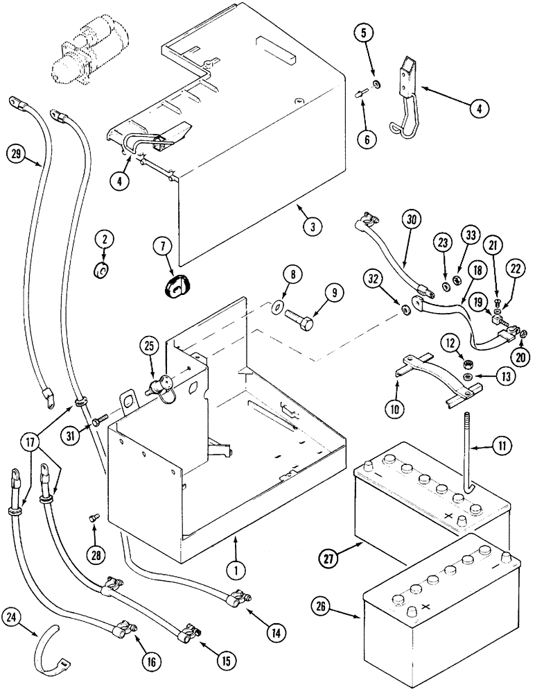 Схема запчастей Case IH 5220 - (4-38) - BATTERY AND CONNECTIONS, JJF1000559 AND AFTER (04) - ELECTRICAL SYSTEMS