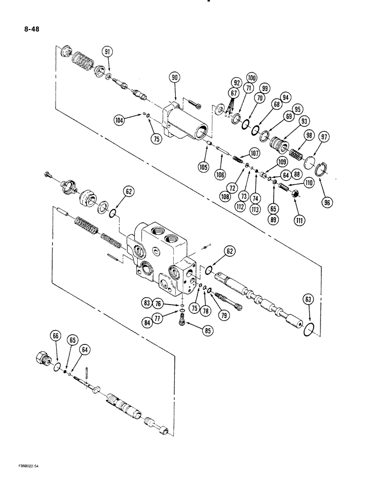 Схема запчастей Case IH STEIGER - (8-48) - HYDRAULIC REMOTE VALVE SECTION, FIRST, SECOND, THIRD AND FOURTH WITH FLOAT (08) - HYDRAULICS