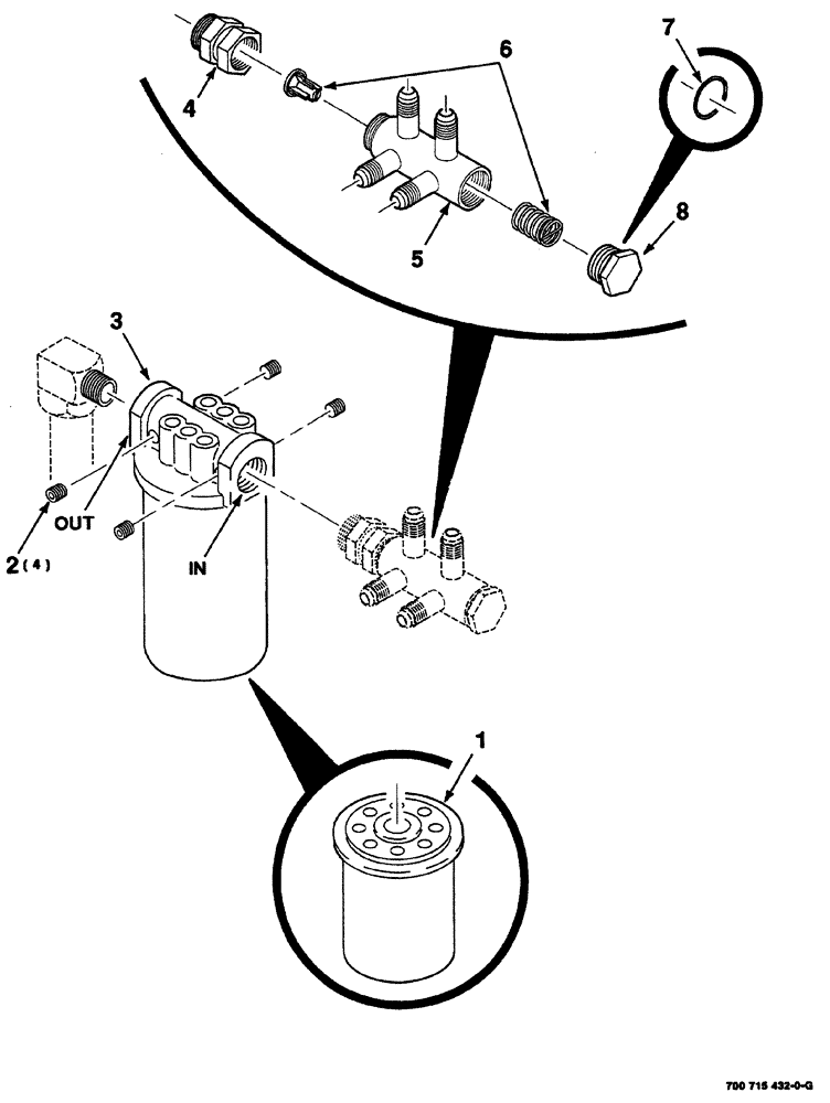 Схема запчастей Case IH 8860 - (08-32) - MANIFOLD AND OIL FILTER ASSEMBLY (35) - HYDRAULIC SYSTEMS