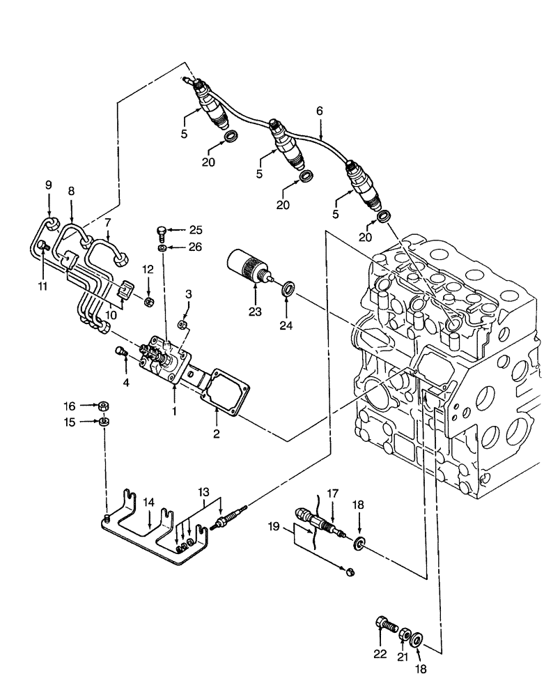 Схема запчастей Case IH DX33 - (01.11) - INJECTION PUMP & LINES (01) - ENGINE