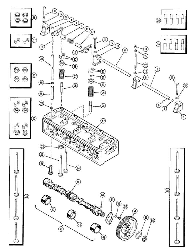 Схема запчастей Case IH M570AT - (012) - VALVE MECHANISM AND CAMSHAFT, (159) SPARK IGNITION ENGINE (02) - ENGINE