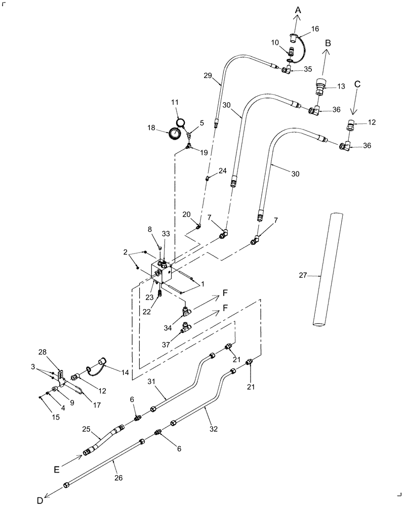 Схема запчастей Case IH DH212 - (20.07.01[1]) - HYDRAULIC SUPPLY & RETURN (07) - HYDRAULICS