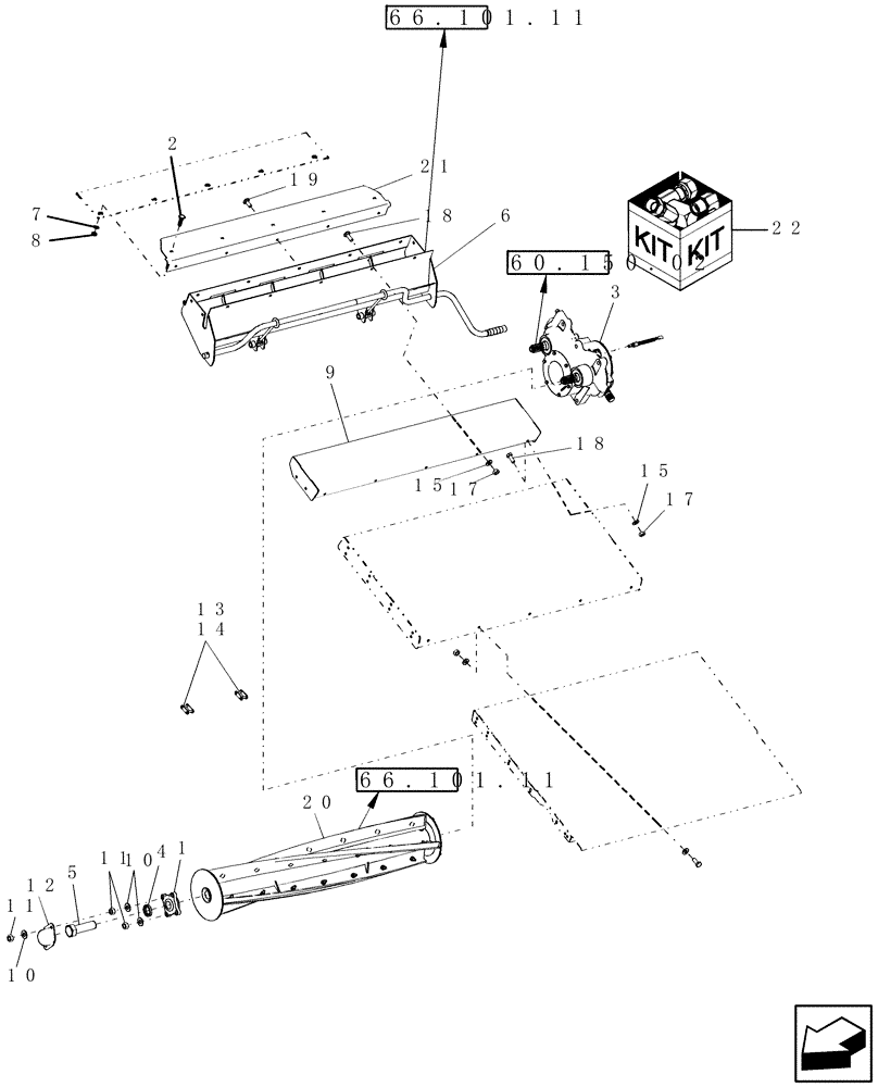 Схема запчастей Case IH 8120 - (60.101.02) - KIT, DIA HARVEST, STONE TRAP (60) - PRODUCT FEEDING