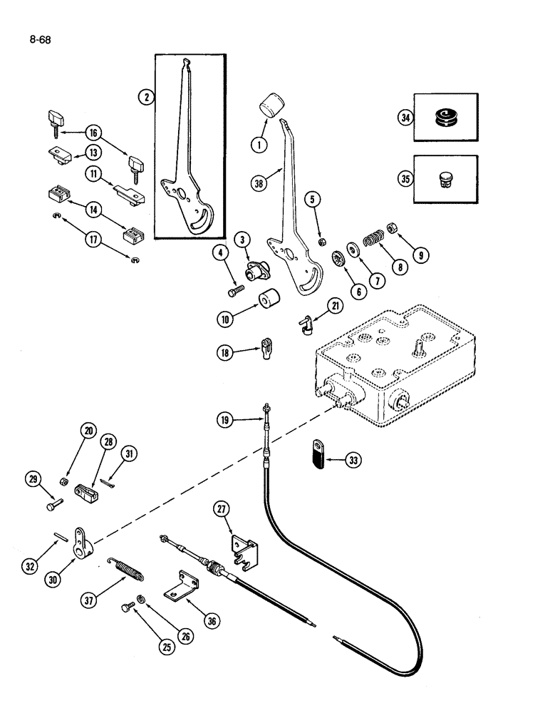 Схема запчастей Case IH 3394 - (8-68) - HITCH SYSTEM, HITCH CONTROLS (08) - HYDRAULICS