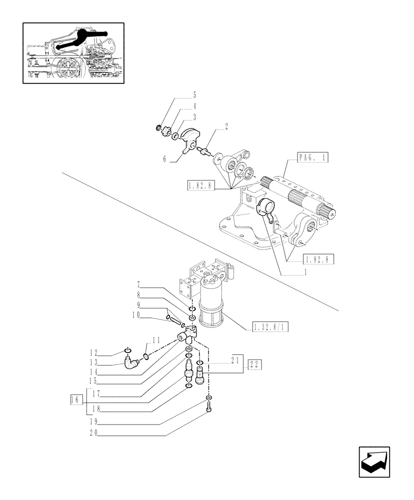 Схема запчастей Case IH MXM130 - (1.82.1/01[02]) - MECHANICAL GEAR BOX 20X16 (40 KM/H) /MECHANICALLY CONTROLLED HYDRAULIC LIFT (OPEN CENTRE) (07) - HYDRAULIC SYSTEM