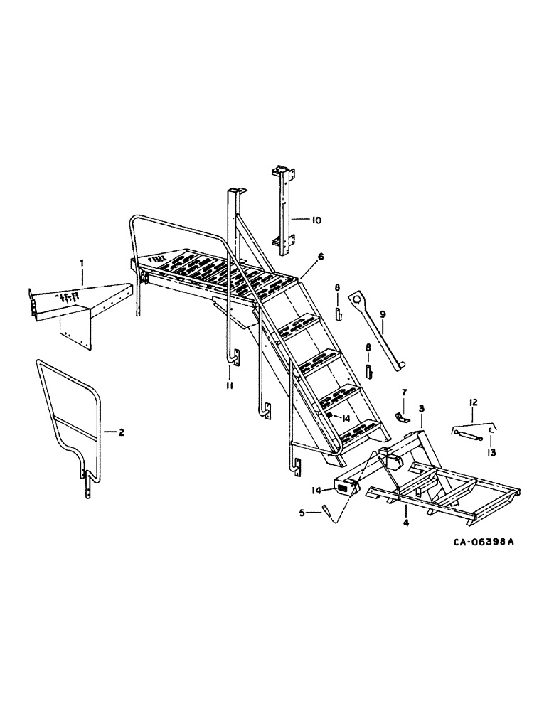 Схема запчастей Case IH 1470 - (13-10) - SUPERSTRUCTURE, MAIN LADDER (05) - SUPERSTRUCTURE