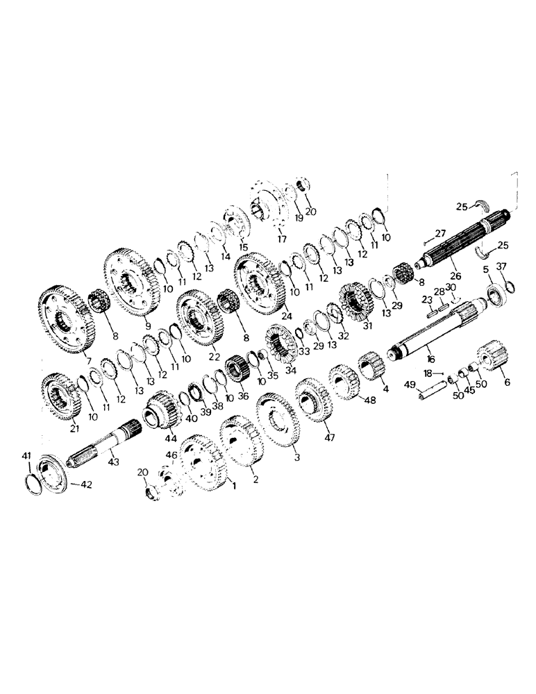 Схема запчастей Case IH RC210 - (04-20) - GEARS AND RELATED PARTS, TRANSMISSION 12-1989 (04) - Drive Train