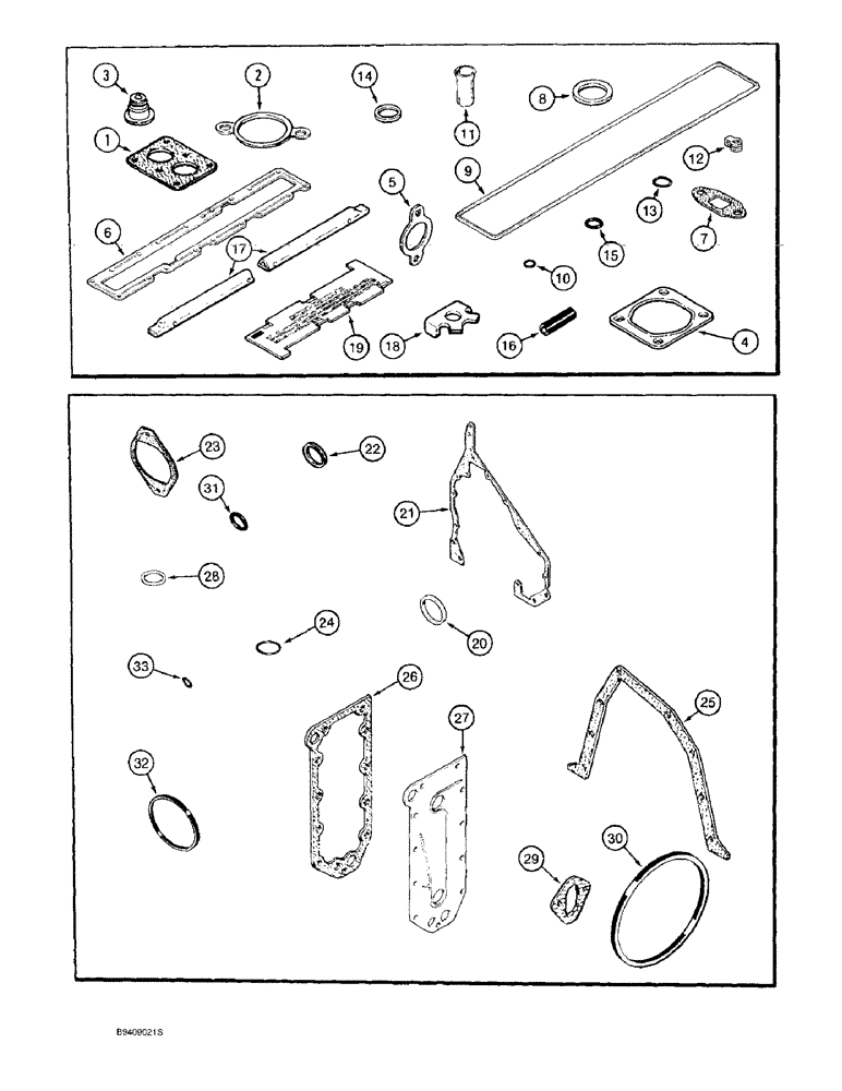 Схема запчастей Case IH 9310 - (2-090) - ENGINE GASKET KITS, 6T-830 ENGINE, 6TA-830 ENGINE, PRIOR TO S/N JEE0036501 (02) - ENGINE