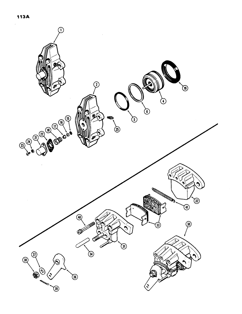 Схема запчастей Case IH 1170 - (113A) - SELF ADJUSTING CALIPER BRAKES (06) - POWER TRAIN