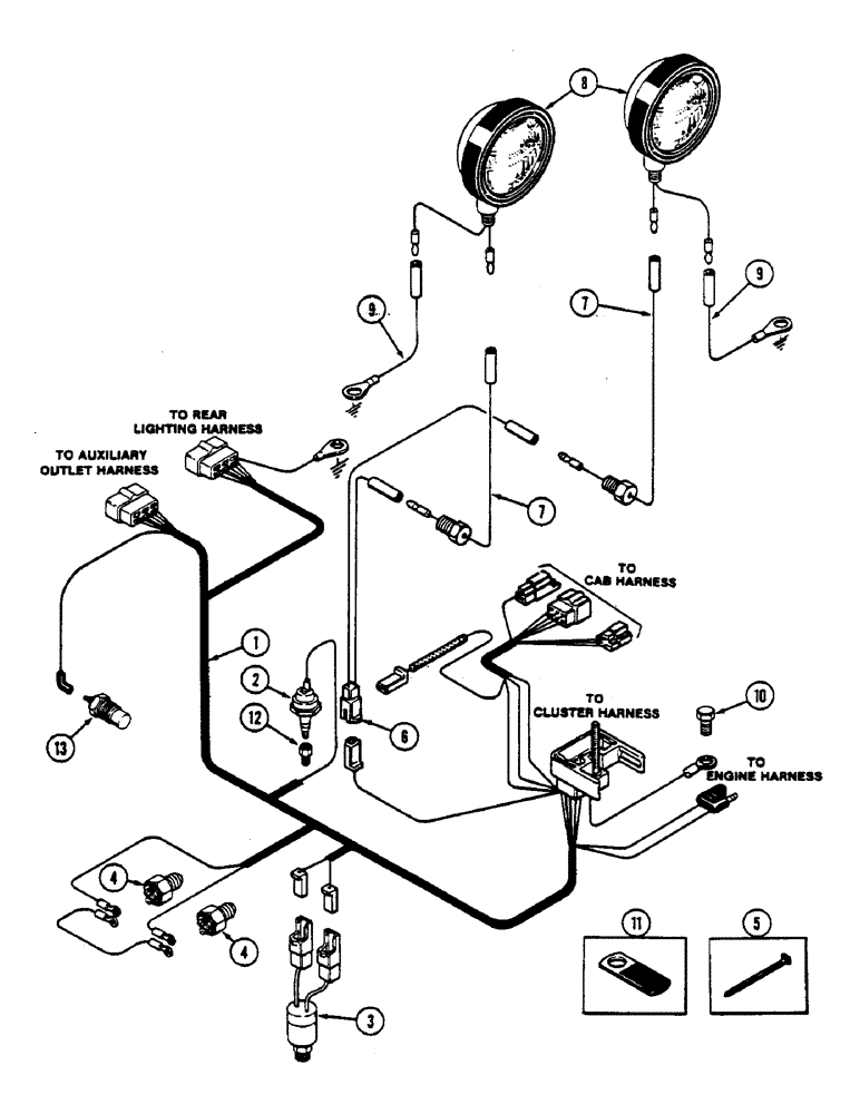 Схема запчастей Case IH 2590 - (4-086) - TRANSMISSION HARNESS, P.I.N. 8841101 AND AFTER (04) - ELECTRICAL SYSTEMS