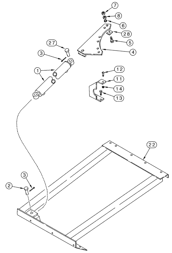 Схема запчастей Case IH 2388 - (09E-14) - UNLOADER - SUPPORTS, SWING CYLINDER (17) - GRAIN TANK & UNLOADER